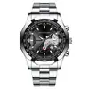 Nuevo Reloj para Hombre con Esfera Grande Correa de Acero Calendario Reloj de Cuarzo Reloj para Hombre Reloj Creativo Fabricante Venta al por Mayor