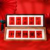 Año del Caballo Bendición de Año Nuevo Carácter Decoración de Escritorio Rojo Pantalla Texto de Caligrafía DIY Tira Horizontal Cuadrícula Papel Cartulina Marco de Fotos