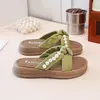 Pantuflas de Perlas para Niñas, Calzado de Verano para Exteriores, Nuevas Sandalias Deslizables Versátiles Estilo Hada 2026 para Niños Mayores