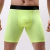 Zhengsheng Cueca Esportiva Masculina Alongada Anti-desgaste Leg-wear Virilha Longa Secagem Rápida Respirável Tamanho Grande Ultraleve Seda Gelo Boxers