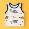 Camiseta regata infantil de algodão fina para o verão, regata sem mangas para meninos, base de verão, exclusiva para exportação