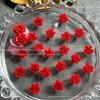 Esenciales de Año Nuevo Arte de Uñas Rojo Joyería Mixta Peonía Tridimensional Rosa Accesorios de Arte de Uñas Navideños Material de Arte de Uñas de Flores Suaves