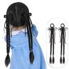 Trenzas Postizas para Niñas Estilo Chino Trenzas Infantiles Celebridad de Internet Estilo Ballet Lazo Trenzas Boxeadoras Postizo Doble Cola de Caballo