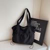 Bolsa Tote de Grande Capacidade Feminina 2025 Nova Moda Casual Leve Bolsa de Mão Ombro Único Plissada Cordão Bolsa para Laptop