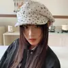 Boina Ins Estrela Estilo Coreano para Mulheres, Moda Outono e Inverno Versátil Doce Tendência Cool Afina o Rosto Chapéu Octogonal Nuvem