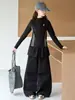 Conjunto de otoño para niñas estilo coreano, top ajustado y culottes, nuevo estilo 2026 para niñas y adolescentes, top de cuello medio alto y pantalones