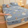 2025 Nueva Funda de Cama Acolchada de Terciopelo de Leche Estampada Protector de Colchón Cálido para Otoño e Invierno