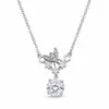 Collar de moissanita chapado en oro blanco para mujer, simple y elegante, colgante clásico de trébol de cuatro hojas, joyería de cadena para la clavícula, artículo popular de transmisión en vivo
