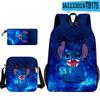 Produto Transfronteiriço 3D Novo: Conjunto de Três Peças com Mochila Estampada de Desenho Animado, Mochila Escolar e Estojo para Estudantes do Ensino Fundamental e Médio