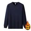 Sudadera de Algodón Pesado Color Sólido Estilo Japonés Cuello Redondo Unisex Holgada Gruesa Sencilla Top de Pareja Manga Larga