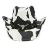 Sombrero Vaquero Retro Cabeza de Vaca Vaca Vaca Patrón de Vaca Blanco y Negro Sombrero Vaquero del Oeste Americano Sombrero Vaquero de Ala Ancha Americano