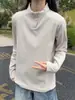 Capa interior de forro polar de doble cara estilo americano, sudadera de invierno para hombre con cuello medio y botones, corte regular, camiseta atlética de manga larga
