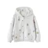 Ropa para Niños Xiaofei Otoño Nueva Chaqueta para Niñas, Sudadera Casual con Estampado de Dibujos Animados para Niñas Mayores, Ropa con Capucha para Niños