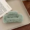 Pinza de Pelo de Felpa Rectangular Estilo Maillard para Otoño e Invierno Coreano Pinza de Tiburón para la Parte Trasera de la Cabeza Pinza de Pelo de Felpa con Forma de Corazón Accesorios para el Cabello para Mujeres