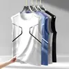 [Entrega Rápida] Chaleco Camiseta sin Mangas de Secado Rápido Seda Helada Top Deportivo Holgado Manga Corta para Correr Ropa de Entrenamiento Fitness