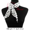 N12688 Bufanda de Seda Nueva Tira Larga Gama Alta Estampado de Leopardo Puntos Rosas Moda Versátil Bufanda de Seda Bufanda para el Cuello Decoración