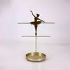 Suporte de Joias/Expositor de Joias com Elemento de Bailarina Pintado em Ferro Dourado para Novos Produtos Transfronteiriços