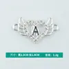 Versión Coreana Sencilla Moderna DIY Aleación Color Duradero Serie Diamante de Punto 26 Letras Alas Blanco Kuv Joyería Pequeña Accesorios DIY