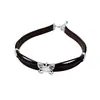 Collar de Lazo de Cuero Negro para Mujer Correa para el Cuello Estilo de Lujo Ligero de Nicho Cadena para el Cuello de Chica Popular Cadena para Clavícula Picante Accesorios al por Mayor