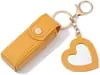 Bolsa de Cuero para Labiales Altamente Atractiva con Forma de Corazón y Mini Espejo de Maquillaje Incorporado, Accesorio Portátil de Bolsa de Maquillaje para Niñas