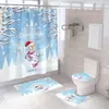 Cortina de ducha transfronteriza Serie Navideña de Amazon Impresión digital 3D Cortina impermeable para baño Suministro directo de fábrica Dropshipping