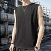 Chaleco sin mangas de algodón puro para hombre 2025 Verano Moderno Fitness Deportes Camiseta sin mangas Capa base versátil Camiseta de manga corta