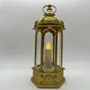 Lámpara de Viento Hexagonal LED de Venta Caliente Transfronteriza Portavelas Electrónico Portavelas Luz de Noche Decorativa para Navidad y Halloween