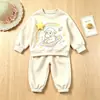 Conjunto de Duas Peças Infantil Outono Desenho Animado Estrela 3D Cordeiro Gola Redonda Moletom Calça Jogger Conjunto Esportivo para Menina