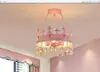 Novo lustre de coroa minimalista, luminária de sala de jantar estilo nórdico em ferro forjado, luz LED de economia de energia, lustre de cristal para quarto de princesa, estilo mid-century na cor creme