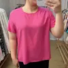 Top de Algodão e Seda Cor Sólida Feminino Verão Fino Algodão Artificial Manga Curta Camiseta Base Solta Roupa Externa Roupas de Casa Pijama