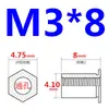 Pinos Rivet de Aço Inoxidável 304 com Furo Passante, Pinos Sextavados, Colunas com Furo Passante para Placa de Pressão, Colunas para Chapa de Metal M2M2.5M3M4M5M6