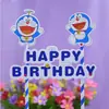 Decoración de Pastel de Gato con Corazón de Niña de Dibujos Animados Tarjeta de Decoración de Cumpleaños de Gato Kt Bandera de Enchufe