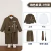 Traje novo estilo chinês bordado com gola alta para crianças, terno estilo chinês com lantejoulas, terno Zhongshan para discursos, recitações de meninos e vestido de primeiro aniversário de pajem