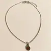 Nuevo Collar con Colgante Redondo de Calcedonia Blanca de Nicho, Cadena Versátil de Clavícula para Verano, Accesorio de Moda y Elegante