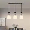 Nuevo Lámpara Colgante para Comedor Tres Cabezas Simple Mesa de Comedor Sala de Estar Celebridad de Internet Dormitorio Mesita de Noche Lámpara Colgante Pequeña Lámpara Creativa para Barra de Bar Arte de Madera y Hierro