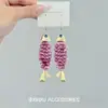 Brincos de Franja Peixe Roxo Pequeno de Luxo Acessível Retro Design de Nicho Elegantes Estilosos Exquisitos Únicos Versáteis