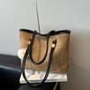 Bolsa Feminina 2025 Outono Nova Grande Capacidade Estudante Aula Bolsa de Trabalho Estilo Ocidental Bolsa Carteiro Bolsa Tote Bolsa de Axila Ombro
