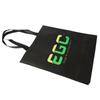 Bolsa Publicitária Não Tecida Preta com Logo Personalizado, Bolsa de Mão Não Tecida Laminada, Bolsa Não Tecida de Fundo e Lateral