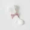Meia-calça Infantil 20 Anos Primavera e Outono Novo Estilo Algodão Penteado Versão Coreana Laço Calças Leggings Sem Costura Meias de Bebê
