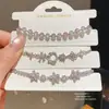 Pulseira de fecho geométrico com flor de zircônia estilo coreano, pulseira elegante para o dia a dia do trabalhador, joia versátil de luxo leve e nicho para atacado