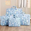 Bolsa de Colcha de Algodão Margarida de Mão Armário Colcha Organizadora Saco de Armazenamento Doméstico Dobrável Armazenamento Bagagem Armazenamento Saco de Mudança