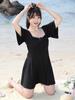 Maiô Hot Spring Feminino Tamanho Grande Gordinha Menina Conservadora Magro Preto 180 Jin Saia Cimesa 2024 Novo Maiô