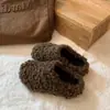 Pantuflas de Felpa Cálidas para Usar al Aire Libre 2026 Pantuflas de Algodón con Felpa Extra para Mujer Suela Gruesa Lana de Cordero Moda Estilo Coreano Slip-ons Invierno