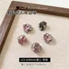Decoraciones para Uñas con Zirconia Rosa Apilada de Diamante, Brillantes Sin Base, Forma de Huevo de Paloma, Cuadrado Grueso de Ángulo Recto, Accesorios para Uñas con Bola de Diamante