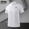 2026 Nuevo Estilo de Verano Camisa Polo de Seda Helada para Hombre con Cuello, Holgada, Transpirable, de Secado Rápido, Top de Manga Media