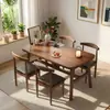 Conjunto de mesa e cadeiras de jantar, adequado para apartamentos pequenos, design simples, para uso doméstico, uso comercial e restaurantes de fast-food, mesa retangular e cadeiras em formato de chifre