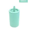 Amazon Taza de Tubo Recto de Silicona Taza de Agua con Tapa Sellada Hermética Taza para Beber para Bebé Resistencia a Altas Temperaturas Anticaídas