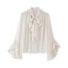 Aliexpress Venta al por Mayor Transfronteriza Ropa Europea y Americana Primavera 2025 Nuevo Zr Top con Escote Ancho con Volantes y Cordones