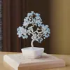 Árbol de la vida de cristal natural aguamarina base de cerámica árbol de la vida de cristal árbol de la fortuna de cristal creativo adornos de fortuna