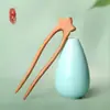 Penteado com grampo de cabelo duplo em U estilo antigo penteado hanfu pauzinhos de madeira de pêssego de alta qualidade grampo de duas hastes adorno de cabeça grampo antigo puxador de cabelo de madeira